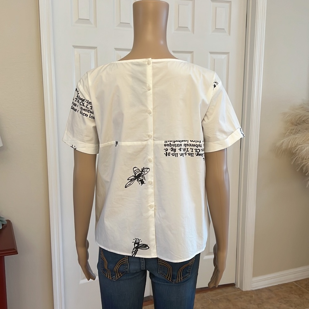 BLACK & WHITE BLOUSE - Picture 2 of 8